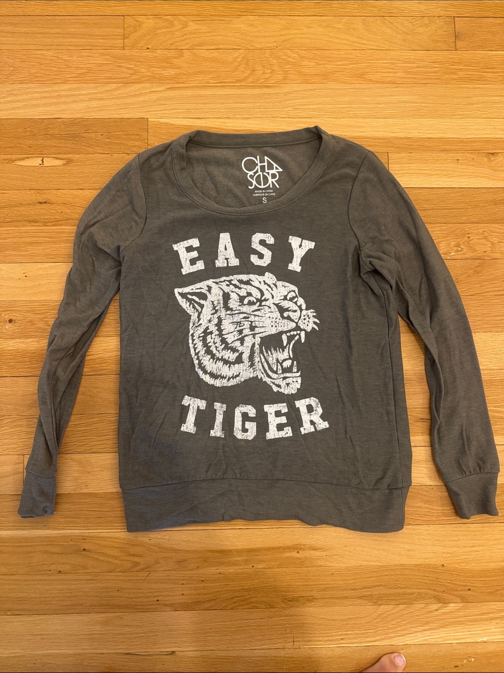 Chaser Gray Easy Tiger Graphic Pullover